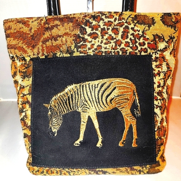 Vintage Handbags - Tote Bag Tapestry Vintage Jungle Animal Print Purse Mobwife Glam Old Money Finer